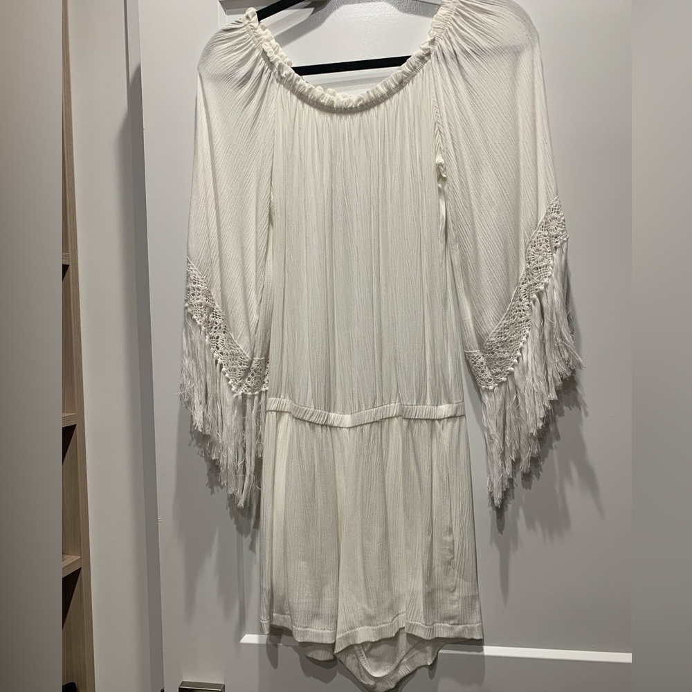 Elan white romper, shorts, beach cover-up